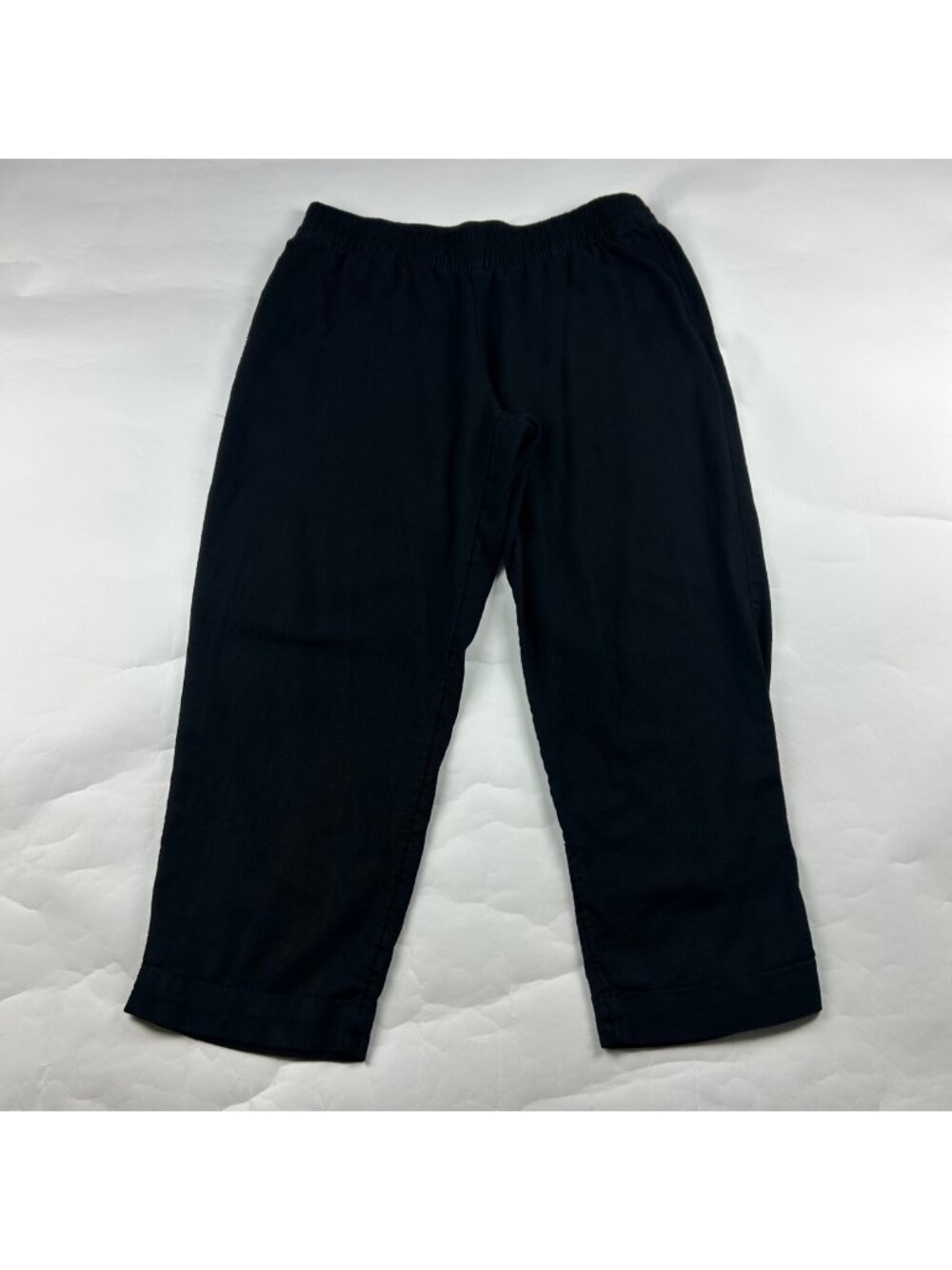 Old Navy Black Linen Blend High Rise Straight Leg Pant L